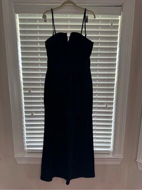 Black Spaghetti Strap Denim Jumpsuit